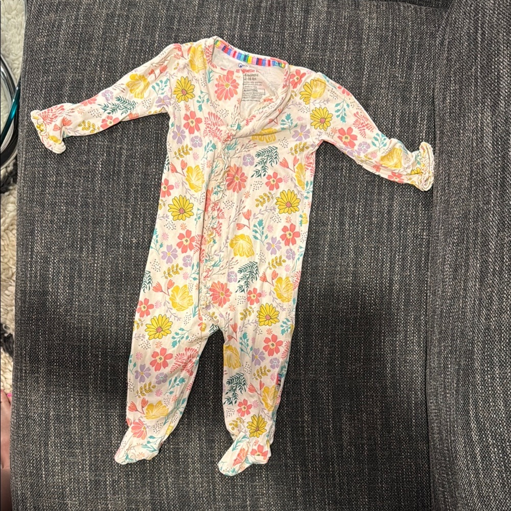 Magnetic Me Floral Kids Footie Pajamas
